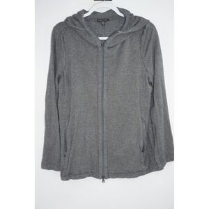 Eileen Fisher Hoodie Jacket Womens Large Gray Tencel Lyocell Full Zip Hooded